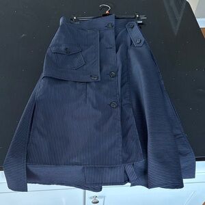 BESFXXK Navy Blue Striped Women's Skirt